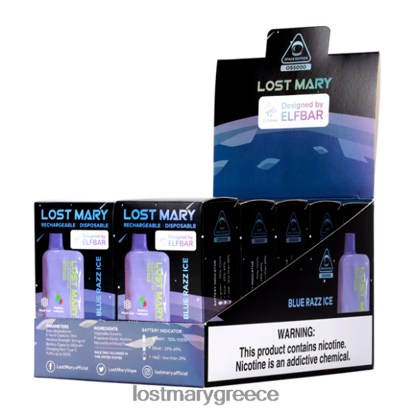 χαμένη μαίρη os5000 - LOST MARY vape Greece χονδρικη - μπλε πάγος razz 2P88R14